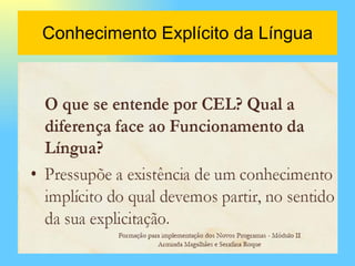 Conhecimento Explícito da Língua 