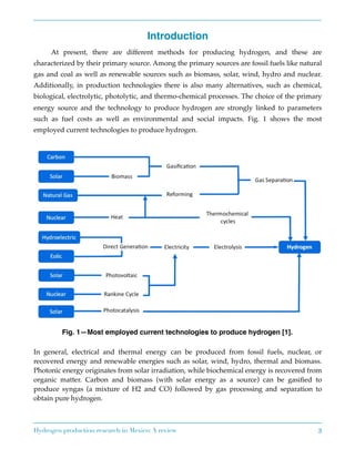 report on Hydrogen production research in Mexico: A review | PDF