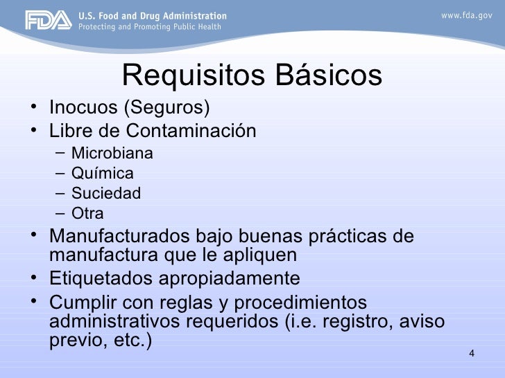 2. requisitos básicos para exportar alimentos a estados unidos