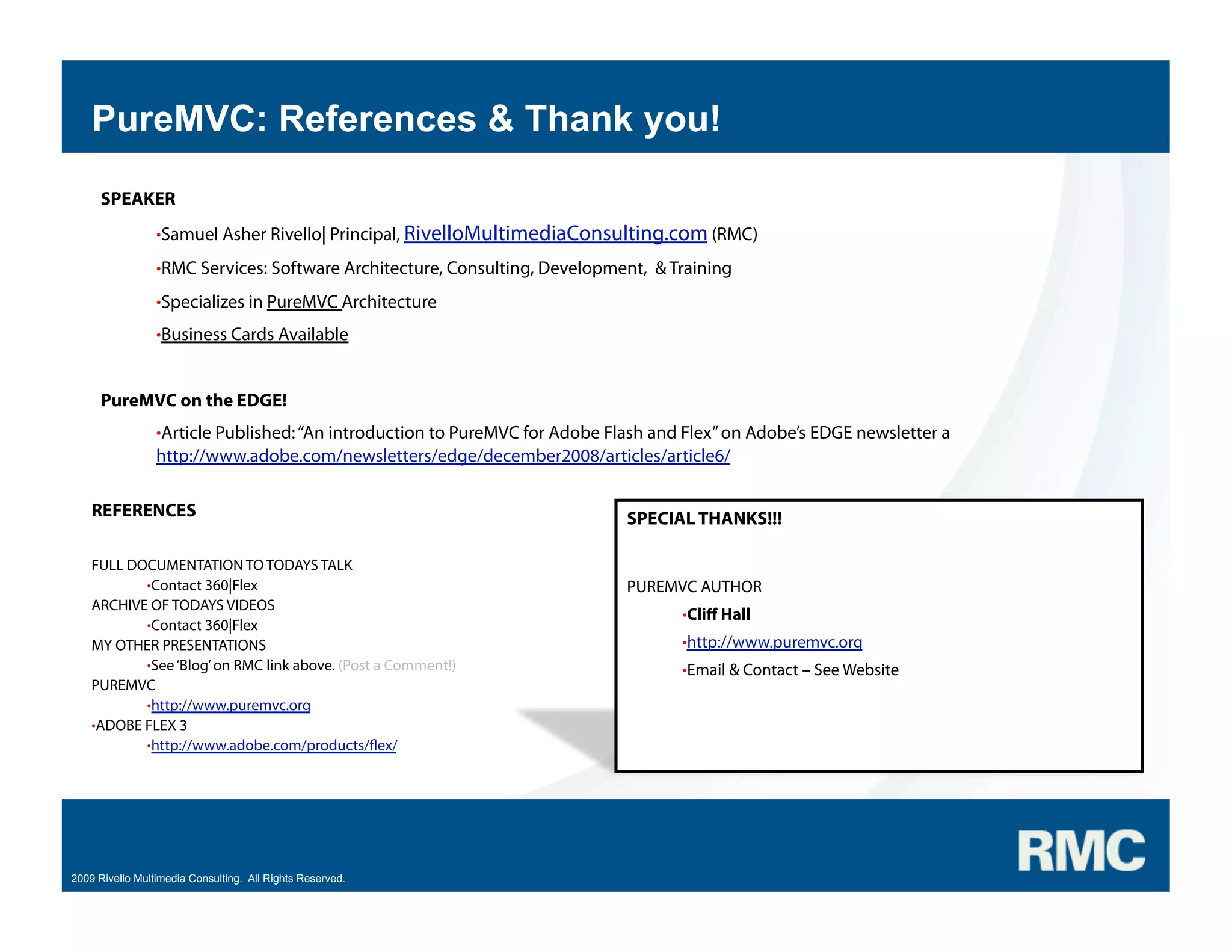 Samuel Asher Rivello - PureMVC Hands On Part 2