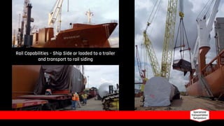 Rail Capabilities – Ship Side or loaded to a trailer
and transport to rail siding
 