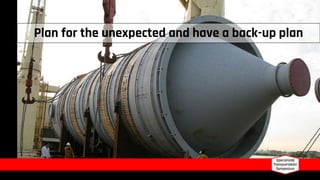 Plan for the unexpected and have a back-up plan
 