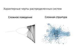 Характерные	черты	распределенных	систем
Сложное	поведение Сложная	структура
 
