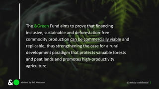 Investing in Inclusive Agriculture, Protecting Forests