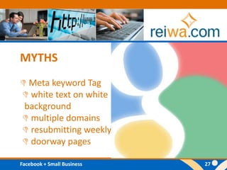 MYTHS Meta keyword Tag  white text on white   background  multiple domains  resubmitting weekly  doorway pages