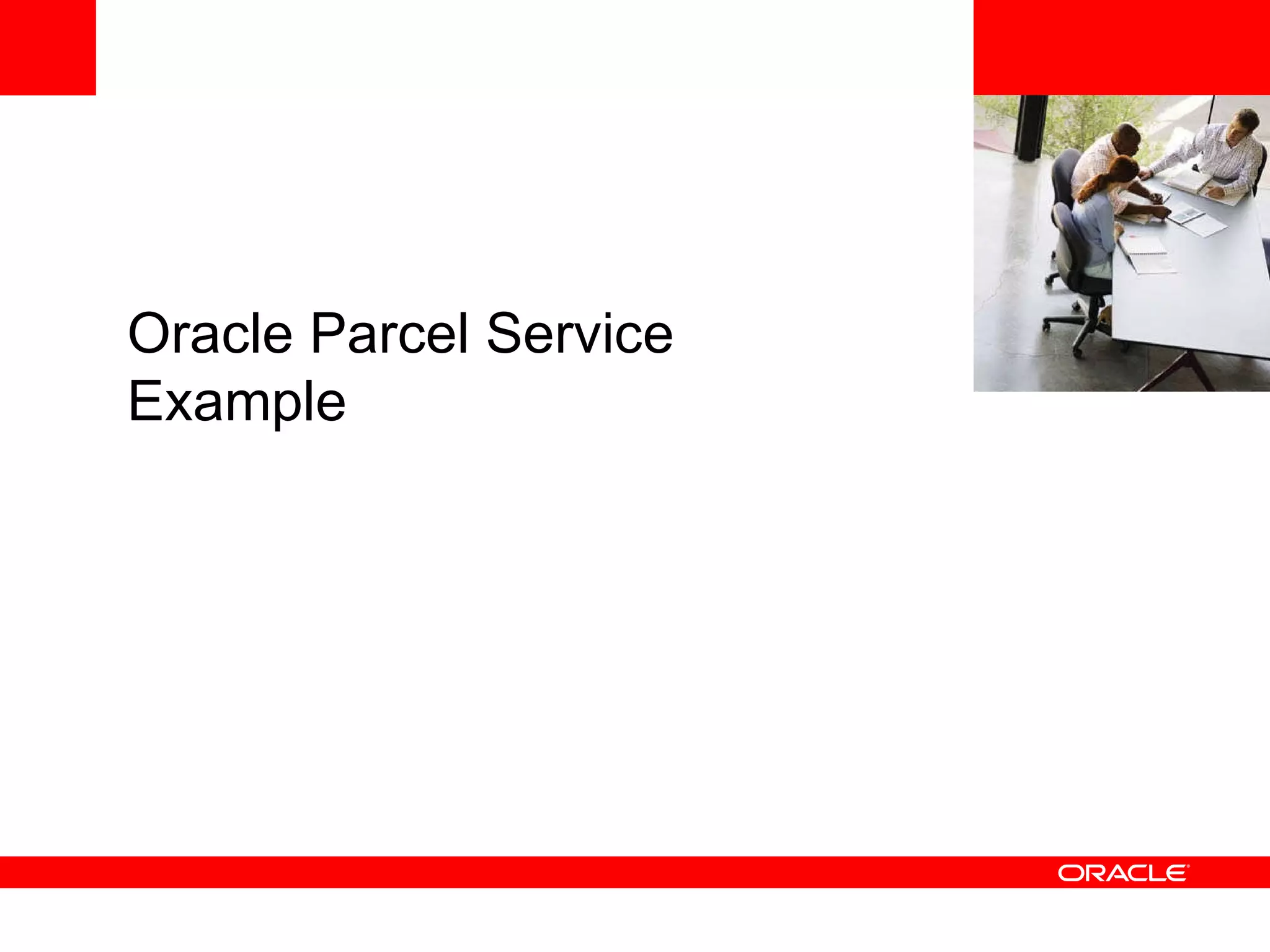 <Insert Picture Here> Oracle Parcel Service Example WebLogic Server and Coherence Integration WebLogic Server and Coherence Integration WebLogic Server and Coherence Integration WebLogic Server and Coherence Integration 