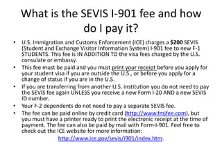 Sevis Address Sevis Fee Address Information | Student and Exchange Visitor ...