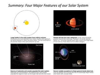 Summary: Four Major Features of our Solar System
 