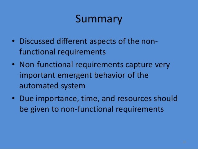 non functional requirements non functional requirements