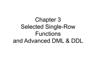 2 sql - single-row functions | PPT image.