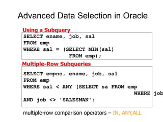 2 sql - single-row functions | PPT