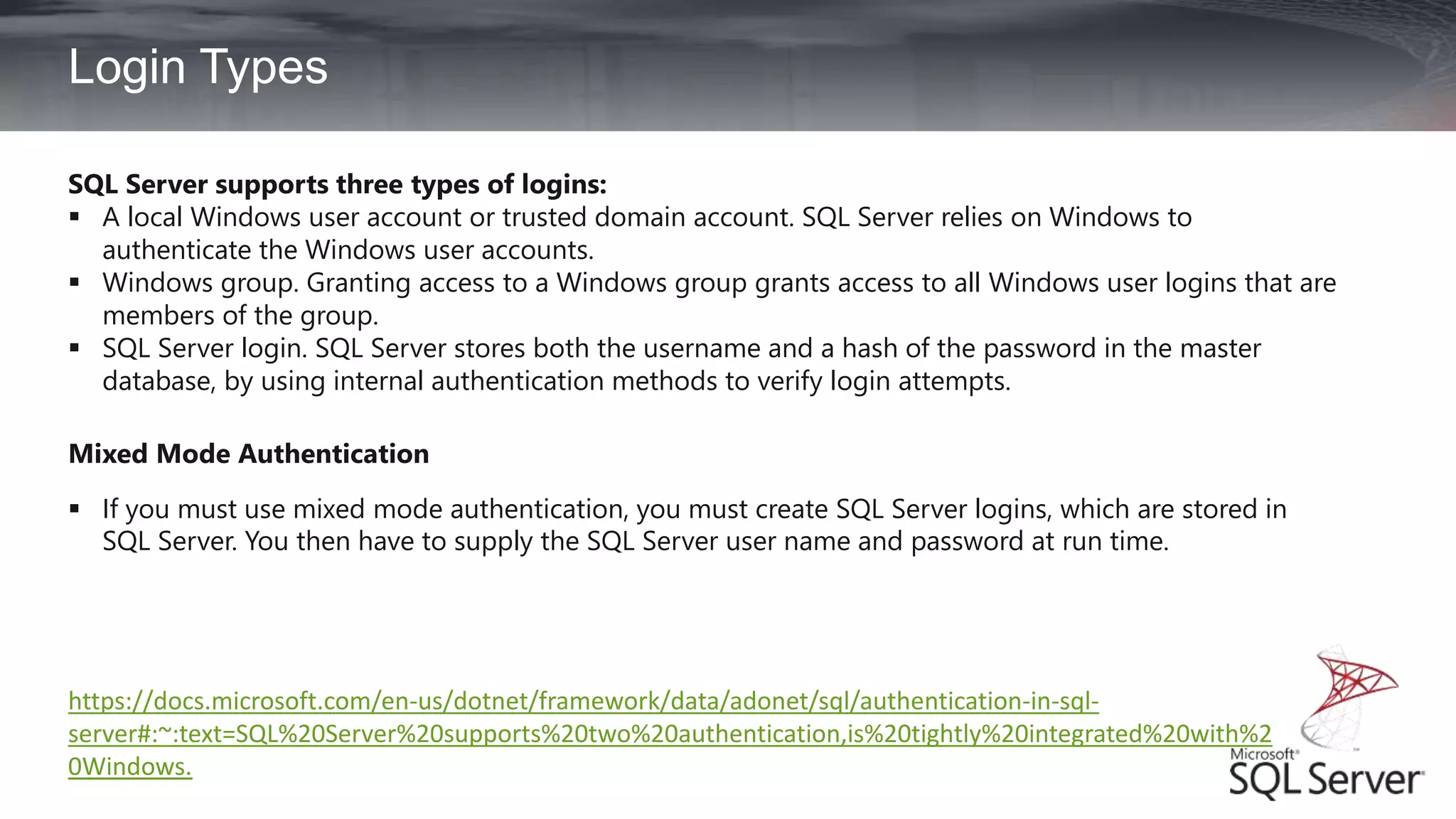 sql server authentication types by moamen hany | PPT