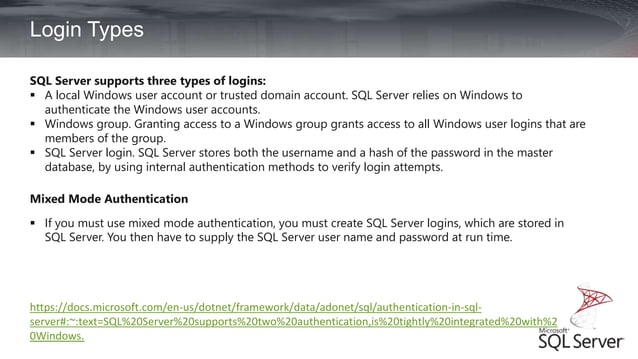 sql server authentication types by moamen hany | PPTX | Databases ...