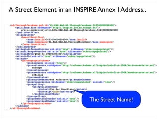 The Street Name!
A Street Element in an INSPIRE Annex I Address..
 