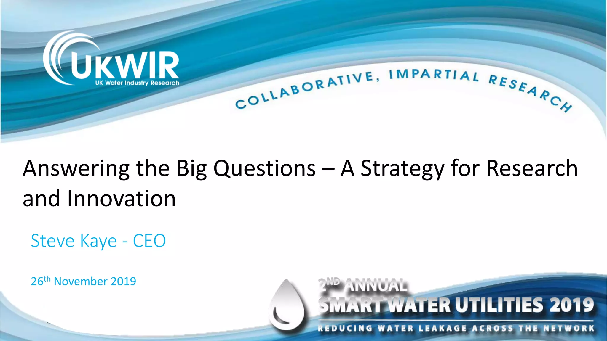 UK WATER INDUSTRY RESEARCH - THE BIG QUESTIONS FOR STRATEGY | PPT
