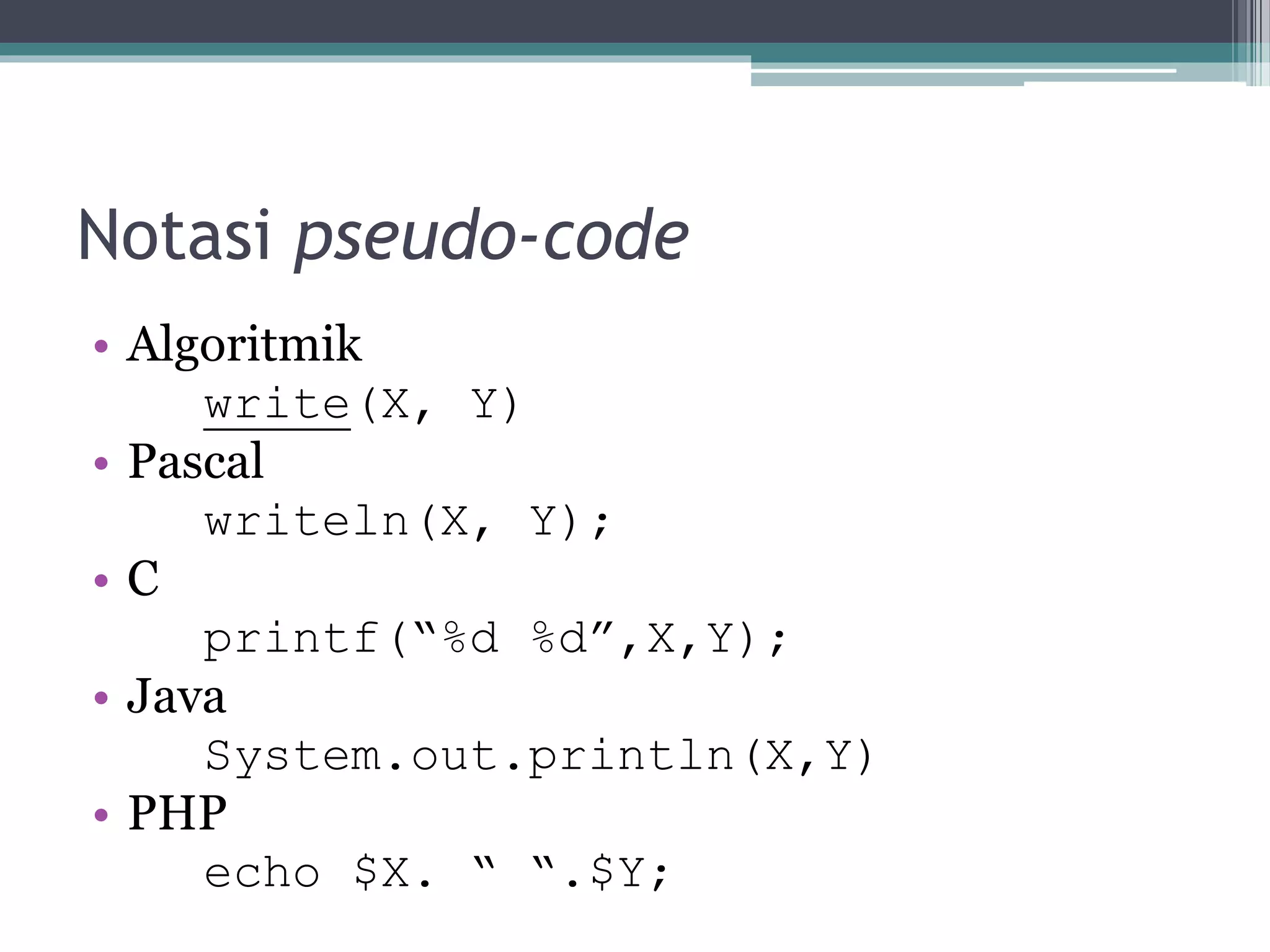 2 struktur dasar algoritma dan notasi algoritmik pseudo-code | PPT