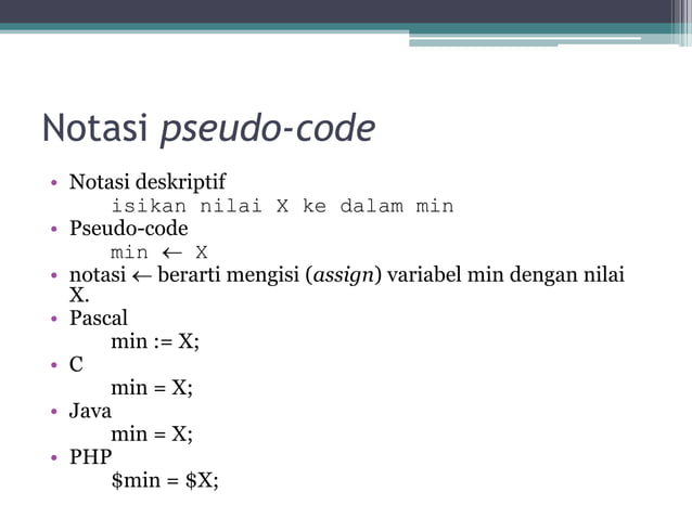 2 struktur dasar algoritma dan notasi algoritmik pseudo-code | PPT