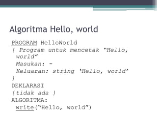 2 struktur dasar algoritma dan notasi algoritmik pseudo-code | PPT image.