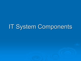 IT System Components
 