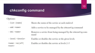 chkconfig command
10
 