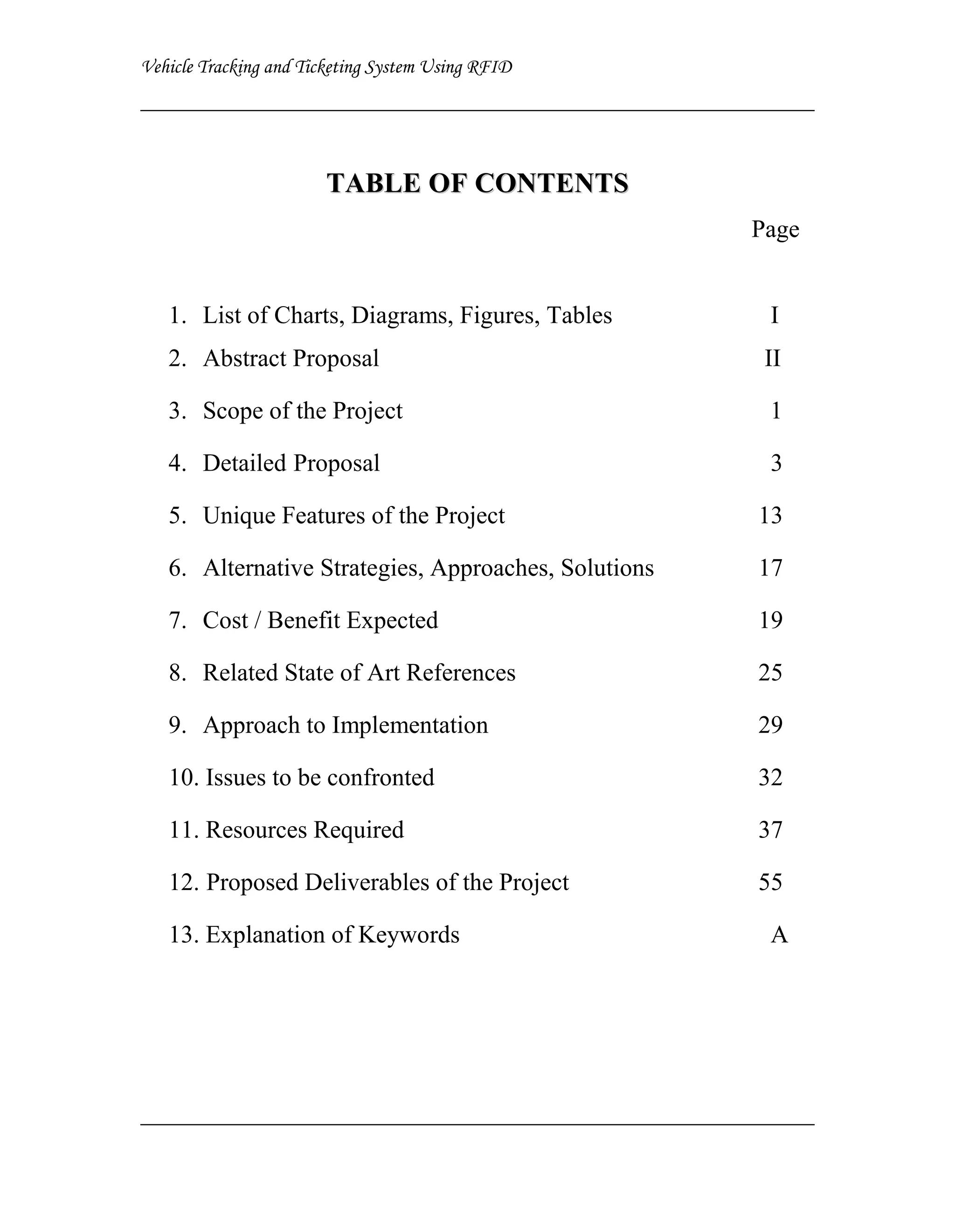 Table of Contents Vehicle Tracking and Ticketing System Using RFID Project (Stage-2) 