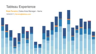 Tableau Experience
Rute Ferreira | Sales Area Manager - Iberia
19/04/2017 | rferreira@tableau.com
 