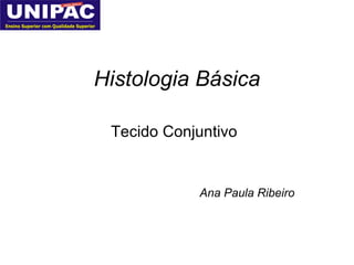 Histologia Básica Tecido Conjuntivo Ana Paula Ribeiro 