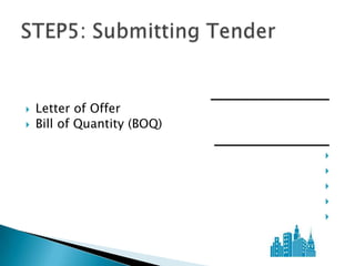    Letter of Offer
   Bill of Quantity (BOQ)

                             
                             
                             
                             
                             
 
