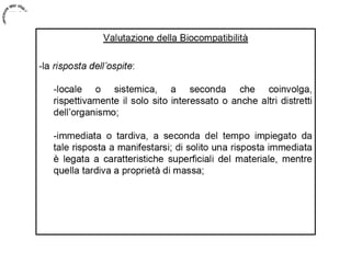 Biomateriali - Prof. O. Sbaizero
 