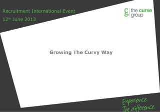 Growing The Curvy Way
Recruitment International Event
12th
June 2013
 