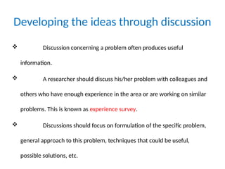 discussion on the research problem and its components | PPTX