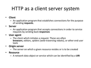 Web technologies: HTTP | PPT