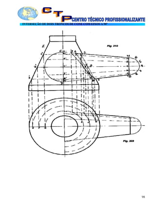INTERSEÇÃO DE DOIS TRONCOS DE CONE COM EIXOS A 90º
98
 