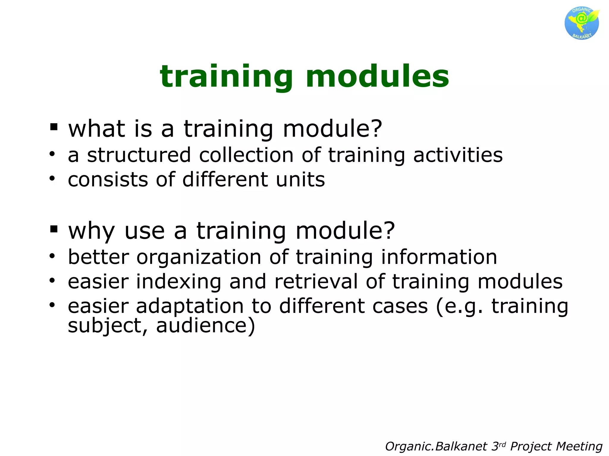 2.Description of Training Modules | PPT