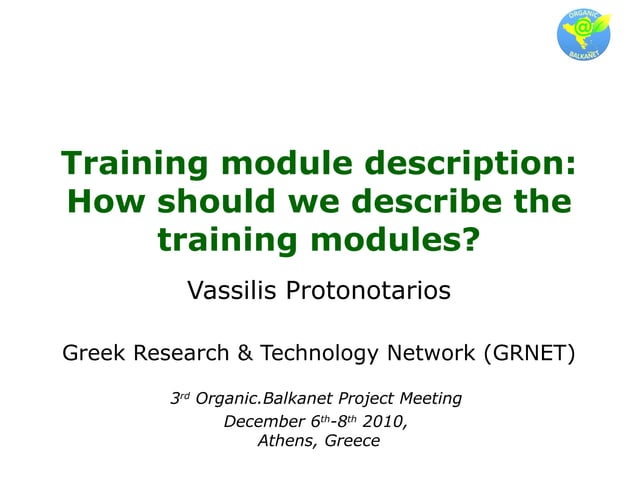 2.Description of Training Modules | PPT