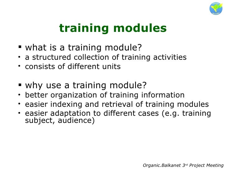 2.Description of Training Modules