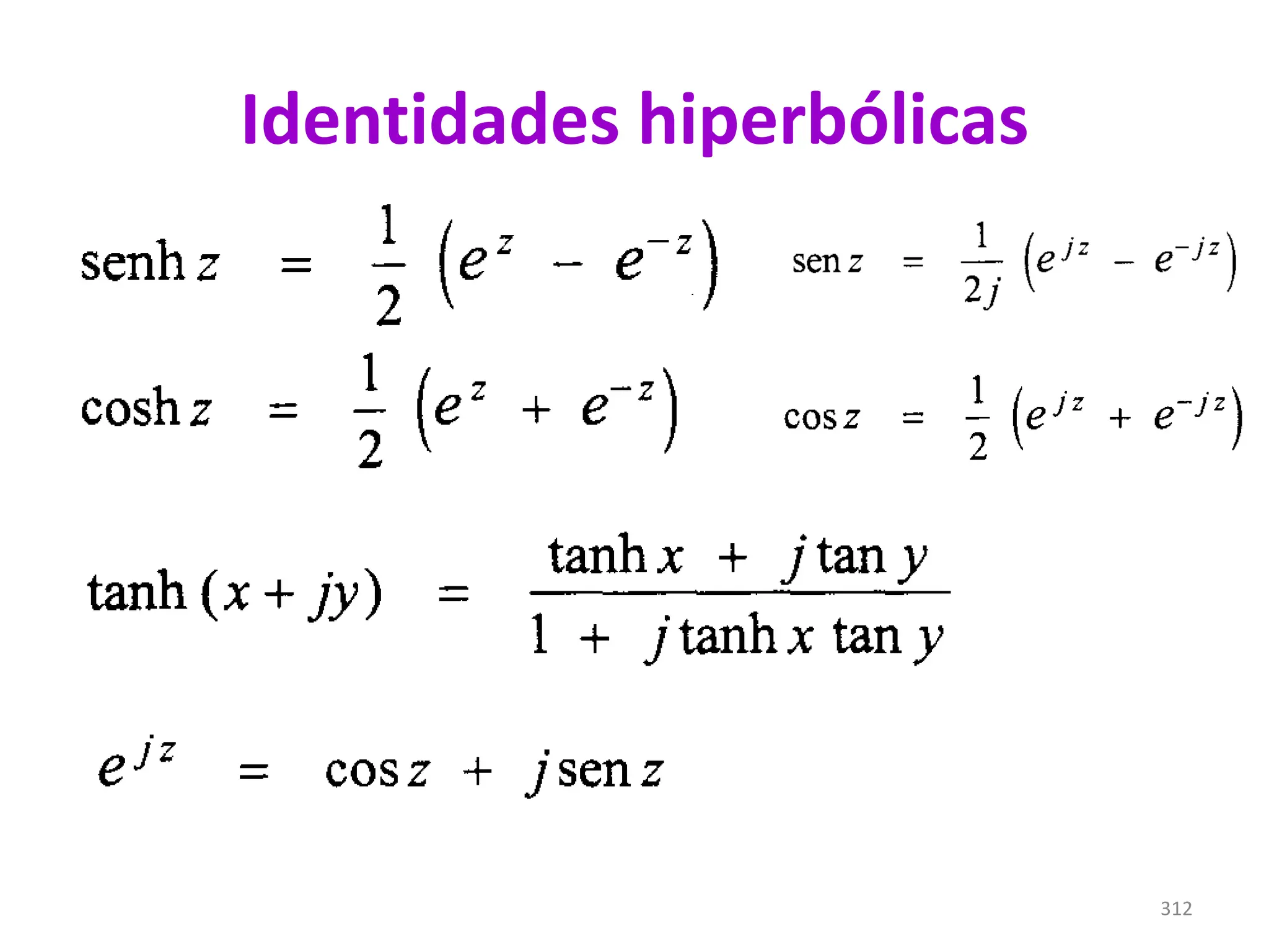 Identidades hiperbólicas
312
 