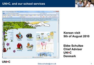 [email_address] Ebbe Schultze Chief Adviser UNI • C Denmark Korean visit 9th of August 2010 