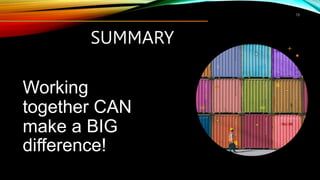 SUMMARY
Working
together CAN
make a BIG
difference!
13
 