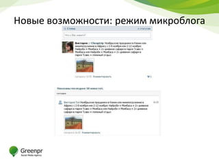Новые возможности: режим микроблога
 