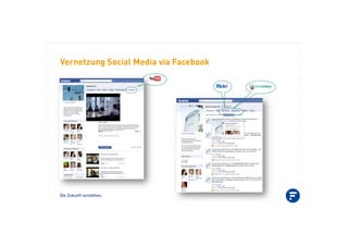 Die Zukunft verstehen.
Vernetzung Social Media via Facebook
 