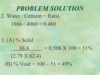 Cemnet Problem WATER CEMENT RATIO | PPT