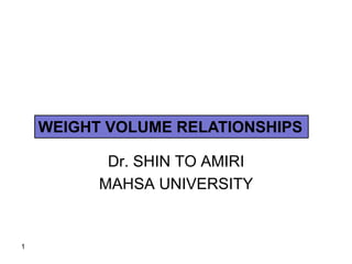 weight volume relation for soil mechanics | PDF