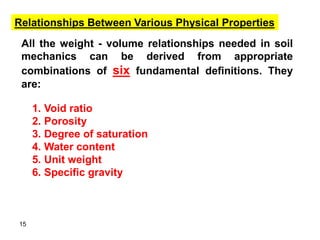 weight volume relation for soil mechanics | PDF