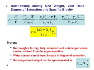 weight volume relation for soil mechanics | PDF