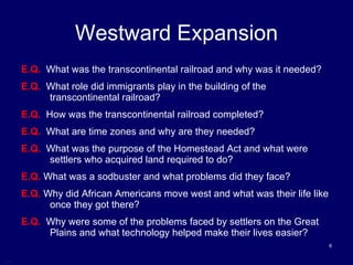 what role did the railroad play in westward expansion