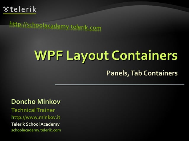 WPF Layout Containers | PPT