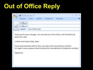 Out of Office Reply
 