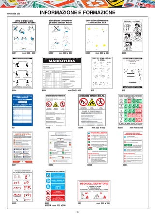 E-ABC-pag29-35_Layout 1 23/06/11 14.18 Pagina 35




    mm 500 x 330                                                                                                                       INFORMAZIONE E FORMAZIONE
                                                                                                                                                                                                                                                                                                                                                                                                                                                                                                                                    FACCIALI FILTRANTI




        6001                                                           mm 300 x 400                                                                                            6002                                                                         mm 300 x 400                                                                                                                              6003                                        mm 300 x 400                                                           6005

                            COME SOLLEVARE UN PESO                                                                                                        DISPOSITIVI DI PROTEZIONE DEGLI OCCHI E DEL VISO



           NO
                                               NON PIEGARE LA SCHIENA

                                                                                                                                  SI
                                                                                                                                                                              MARCATURA
                                                                                                                                       I dispositivi di protezione degli occhi e del viso sono D.P.I. composti da una parte ottica (lente                                        Nel caso di protezione della vista in presenza di radiazioni luminose che possono essere di varia
                                                                                                                                       e/o schermo) e da un supporto (montatura, telaio, portaschermo, semicalotta).                                                             natura, sulla lente prima della marcatura della classe ottica comparirà un’altra numerazione che
                                                                                                                                                                                                                                                                                 identifica il tipo di protezione che la lente assicura.

                                                                                                                                       Verificare sempre che:                                                                                                                    2: protezione UV
                                                                                                                                       a) la montatura dell’occhiale e/o il supporto dello schermo riportino sempre il marchio CE, il                                            3: protezione UV senza alterazione dei colori
                                                                                                                                          riferimento della Norma EN 166 e il tipo di protezione meccanica ed eventuali protezioni                                               4: protezione IR
                                                                                                                                          aggiuntive                                                                                                                             5: protezione radiazioni solari
         NON PIEGARE LA SCHIENA TENENDO LE GAMBE DIRITTE               PIEGA LE GINOCCHIA E TIENI LA SCHIENA DIRITTA
                                                                                                                                       b) sulla parte ottica siano presenti le indicazioni numeriche
                                                                                                                                       c) il supporto e la parte ottica siano compatibili                                                                                        Ognuno di questi numeri può essere seguito da un altro numero, staccato dal precedente da un
                                                                                                                                                                                                                                                                                 trattino: questo secondo numero identifica il livello di protezione riferito al primo numero.

                                               AVVICINATI IL PIÙ POSSIBILE
                                                                                                                                                                                                        Marcatura                      Tipo di protettore
                                                                                                                                                          RIASSUNTIVO                                                                                                            I livelli protettivi previsti sono i seguenti:
                                                                                                                                                          NORMA EN 166                               Mont.                   Occhiali   Occhiali
           NO                                                                                                                     SI                                                                 Supp.
                                                                                                                                                                                                                Lenti
                                                                                                                                                                                                                            stanghette mascherina
                                                                                                                                                                                                                                                             Visiere
                                                                                                                                                                                                                                                                                 UV: da 1.2 a 5
                                                                                                                                                           La classe ottica indica il livello di        //        1              SI              SI              SI              IR: da 1.2 a 10
                                                                                                                                                           qualità ottica della lente e dello                                                                                    Radiazioni solari: da 1.1 a 4.1
                                                                                                                                                           schermo; la classe ottica 1                  //        2              SI              SI
                                                                                                                                                                                                                                                                 SI
                                                                                                                                                           corrisponde alla miglior qualità
                                                                                                                                        Classe             ottica possibile, mentre lenti o             //        3              SI              SI                              Il livello protettivo sarà scelto in funzione dell’intensità delle radiazioni luminose.
                                                                                                                                                                                                                                                                 SI
                                                                                                                                        ottica             schermi di classe ottica 3
                                                                                                                                                           possono essere indossati solo                                                                                         Se compare un solo numero (non seguito da alcun altro numero), esso indica protezione da
                                                                                                                                                           per brevi periodi, in quanto                                                                                          radiazioni di saldatura e, al tempo stesso, il livello di protezione.
                                                                                                                                                           possono provocare fastidiose
                         NON TENDERE LE BRACCIA                         FA CHE IL TUO BARICENTRO SIA IL PIÙ VICINO
                                                                                                                                                           distorsioni dell’immagine.                                                                                            I livelli protettivi per radiazioni di saldatura vanno dalla protezione minima identificata con 1.2,
                         NON PIEGARE LA SCHIENA                        POSSIBILE AL DI SOPRA DI QUELLO DEL CARICO
                                                                                                                                                                                                                                                                                 alla massima protezione corrispondente a graduazione 16.
                                                                                                                                                           Robustezza incrementata                      //        S              SI              SI              SI

                                                                                                                                        Resistenza         Impatto bassa energia                        F         F              SI              SI              SI              esempio di marcatura:
                                                 NON RUOTARE IL BUSTO                                                                   meccanica
                                                                                                                                                           Impatto media energia                        B         B         non possibile        SI              SI

                                                                                                                                                           Impatto alta energia                         A         A         non possibile   non possibile        SI              PARTE OTTICA                                SUPPORTO
           NO                                                                                                                     SI                       Gocce/spruzzi                                3         3         non possibile        SI              SI
                                                                                                                                                                                                                                                                                 5(*)1B9KN                                   (*)EN166 3459B
                                                                                                                                                           Polveri grossolane                           4         -         non possibile        SI         non possibile        5     =   protezione da radiazioni di saldatura - graduazione 5
                                                                                                                                        Protezioni                                                                                                                               (*)   =   la lettera inserita identifica il produttore
                                                                                                                                                           Gas/polveri fini                             5         -         non possibile        SI         non possibile
                                                                                                                                        da:                                                                                                                                      1     =   classe ottica 1
                                                                                                                                                           Archi elettrici                               -        8         non possibile   non possibile        SI              B     =   resistenza all’impatto a media energia
                                                                                                                                                                                                                                                                                 3     =   protezione da gocce e spruzzi
                                                                                                                                                           Metalli fusi/solidi incandescenti            9         9         non possibile        SI              SI
                                                                                                                                                                                                                                                                                 4     =   protezione da polveri                        grossolane
                                                                                                                                                                                                                                                                                 5     =   protezione da gas/polveri fini
         SOLLEVATO IL CARICO E DEVI FARE DEGLI SPOSTAMENTI                                                                              Prove              Antiabrasione                                 -        K              SI              SI              SI
                  NON RUOTARE SOLO IL BUSTO                              SPOSTA TUTTO IL CORPO MUOVENDO I PIEDI                                                                                                                                                                  9     =   protezione da metalli fusi e solidi incandescenti
                                                                                                                                        facoltative
                                                                                                                                        Caratteristiche    Antiappannamento                              -        N              SI              SI              SI              K     =   resistente all’abrasione
         ASSICURARSI UNA PRESA STABILE - USARE SEMPRE GUANTI ADATTI                                                                                                                                                                                                              N     =   resistente all’appannamento




        6004                                                                                                                           6006                                                                                                                                                                      mm 500 x 400                                                                                             652                                                                                            653

                                                                                                                                                            ATTENZIONE SERBATOIO INTERRATO DI GPL                                                                                                                                                                            ATTENZIONE IMPIANTO DI G.P.L.                                                                                                   GUIDA NELLA SCELTA DELL’ESTINTORE
                                                                                                                                                                                                                                                                                                                                                                                                                                                                                                                                                 ANIDRIDE   LIQUIDI
                                                                                                                                                            Nei pressi del pozzetto sono vietati:                                                                                                                                                                                                                                                                                                               CLASSI             POLVERE                                  SCHIUMA       IDRICI
                                                                                                                                                                                                                                                                                                                                                                                                                                                                                                                                                CARBONICA ALOGENATI
                                                                                                                                                            parcheggio - piantagioni - transito veicoli - costruzioni - deposito                                                                                                                                                                                                                                                                               FUOCHI DA




                                                                                                                                                                                                                                                                                                                                                                                                                                                                                                                                   SI NO SI SI SI
                                                                                                                                                            di materiali combustibili                                                                                                                                                                                                                                                                                                                        MATERIALI SOLIDI


                                                                                                                                                                                                                                                                                                                                                                                                                                                                                                                   A
                                                                                                                                                                                                                                                                                                                                                                                                                                                                                                              LEGNO CARTA
                                                                                                                                                                                                                                                                                                                                                                                                                                                                                                              TESSUTI ECC.
                                                                                                                                                                                                                                                                                                                                                                                                                                                                                                           FUOCHI DA LIQUIDI O




                                                                                                                                                                                                                                                                                                                                                                                                                                                                                                                                   SI SI SI SI NO
                                                                                                                                                                                                                                                                                                                                                                                                                                                                                                           SOLIDI LIQUEFATTIBILI


                                                                                                                                                                                                                                                                                                                                                                                                                                                                                                                   B
                                                                                                                                                                                                                                                                                                                                                                                                                                                                                                              BENZINE - OLII
                                                                                                                                                                                                                                                                                                                                                                                        VIETATO FUMARE O               MATERIALE                                       VIETATO                             VERNICI - ALCOOL ECC.
                                                                                                                                                                VIETATO FUMARE O                                  MATERIALE                                              VIETATO                                                                                                   USARE FIAMME LIBERE              INFIAMMABILE                                     AVVICINARSI
                                                                                                                                                                                                                                                                                                                                                                                                                                                                                                              FUOCHI DI GAS




                                                                                                                                                                                                                                                                                                                                                                                                                                                                                                                                   SI SI SI NO NO
                                                                                                                                                               USARE FIAMME LIBERE                              INFIAMMABILE                                           AVVICINARSI

                                                                                                                                                                                                                                                                                                                                                                                                                                                                                                                  C
                                                                                                                                                                                                                                                                                                                                                                                                                                                                                                           PROPANO - IDROGENO
                                                                                                                                                            NORME DI COMPORTAMENTO
                                                                                                                                                                                                                                                                                                                                                                                                                                                                                                           METANO-ACETILENE ECC.
                                                                                                                                                            In caso di emergenza dovuta a fuga di gas, incendiato o non, gli
                                                                                                                                                                                                                                                                                                                                                                                                                                                                                                                FUOCHI DA
                                                                                                                                                            interventi devono tendere ad intercettare la perdita o a



                                                                                                                                                                                                                                                                                                                                                                                                                                                                                                                                   SI NO NO NO NO
                                                                                                                                                                                                                                                                                                                                                                                                                                                                                                                 METALLI
                                                                                                                                                            salvaguardare persone o cose.

                                                                                                                                                                                                                                                                                                                                                                                                                                                                                                                  D
                                                                                                                                                            In caso di fuga di gas non incendiato:                                 In caso di incendio:                                                                                                                                                                                                                                                      MAGNESIO-SODIO
                                                                                                                                                            - curare che nessuno si avvicini al punto di fuga                      - allontanare le persone                                                                                                                                                                                                                                                   POTASSIO-ECC.



                                                                                                                                                                                                                                                                                                                                                                                                                                                                                                                  ▵
                                                                                                                                                            - chiudere la valvola di prelievo gas sul serbatoio                    - chiudere se possibile, la valvola di prelievo gas sul serbatoio
                                                                                                                                                            - interrompere l’utilizzazione                                         - interrompere l’utilizzazione




                                                                                                                                                                                                                                                                                                                                                                                                                                                                                                                                   SI SI SI NO NO
                                                                                                                                                            - chiedere l’intervento urgente di personale qualificato               - intervenire con i mezzi di estinzione in dotazione all’impianto
                                                                                                                                                            - in caso di fuga incontrollabile chiamare i Vigili del Fuoco          - chiamare i vigili del fuoco


                                                                                                                                                                                                                                                                                                                                                                                                                                                                                                                 IMPIANTI
                                                                                                                                                            Riattivazione dell’impianto dopo l’emergenza:                                                                                                                                                                                                                                                                                                       ELETTRICI
                                                                                                                                                            - chiedere l’assistenza tecnica di personale qualificato per l’eliminazione della causa dell’incidente, il controllo delle
                                                                                                                                                              apparecchiature e la rimessa in esercizio dell’impianto.
                                                                                                                                                                                                                                                                                                                                                                                                                                                                                                           N.B. TABELLA DI USO GENERALE. ACCERTARSI CHE SULL’ESTINTORE
                                                                                                                                                                                                                                                                                                                                                                                                                                                                                                           COMPAIA LA CLASSE DI INCENDIO ALLA QUALE È DESTINATO L’APPARECCHIO
                                                                                                                                                            VIGILI DEL FUOCO tel. 115                                              ASSISTENZA TECNICA tel.



        654                                                                                                                                               6048                                                                                                                                                                                                             6049                                                mm 500 x 600                                                                6050                                         mm 400 x 500

                                                                                                                                                                                                                                                                                                                                                                                                                       INDICAZIONI PER IL PERSONALE                                                                                    INDICAZIONI PER PAZIENTI
                                                                                                                                                                                                                                                                                                                                                                                                                            IN CASO DI INCENDIO
                                                                                                                                                                                                                                                                                                                                                                                                                                                                                                                                   E VISITATORI IN CASO DI INCENDIO
                                                                                                                                                                                                                                                                                                                                                                                                                           TELEFONARE IMMEDIATAMENTE AI VIGILI DEL FUOCO (TEL. 115) E
                                                                                                                                                                                                                                                                                                                                                                                                                           AVVISARE LA PORTINERIA CENTRALE                                                                                  - AVVERTIRE IMMEDIATAMENTE
                                                                                                                                                                                                                                                                                                                                                                                                                                       TEL. N.           LINEA DIRETTA INTERNA                                                                IL PERSONALE DI REPARTO
                                                                                                                                                                                                                                                                                                                                                                                                                                       TEL. N.           LINEA DIRETTA ESTERNA
                                                                                                                                                                                                                                                                                                                                                                                                                                                                                                                                            - SEGUIRE LE INDICAZIONI DEL PERSONALE
                                                                                                                                                                                                                                                                                                                                                                                                                           AZIONARE GLI EVENTUALI PULSANTI MANUALI DI ALLARME INCENDIO
                                                                                                                                                                                                                                                                                                                                                                                                                           POSTI NELLE VICINANZE, INDICATI CON TARGHETTA O SCRITTA (FIRE)

                                                                                                                                                                                                                                                                                                                                                                                                                                                                                                                                    NEL CASO VENGA IMPARTITO L’   ORDINE DI EVACUAZIONE
                                                                                                                                                                                                                                                                                                                                                                                                                           ALLONTANARE I PAZIENTI DAL FOCOLAIO D’INCENDIO PROCEDENDO
                                                                                                                                                                                                                                                                                                                                                                                                                           AD UNO SFOLLAMENTO PROGRESSIVO VERSO LE USCITE
                                                                                                                                                                                                                                                                                                                                                                                                                                                                                                                                           È VIETATO SERVIRSI DEGLI ASCENSORI


                                                                                                                                                                                                                                                                                                                                                                                                                           UTILIZZARE GLI ESTINTORI PIÙ VICINI, CHIUDERE PORTE E
                                                                                                                                                                                                                                                                                                                                                                                                                           FINESTRE PER CIRCOSCRIVERE LA ZONA DI INCENDIO                                                                                           I PAZIENTI ED I VISITATORI IN
                                                                                                                                                                                                                                                                                                                                                                                                                           SE POSSIBILE, ALLONTANARE EVENTUALI BOMBOLE DI GAS COMPRESSO                                                                             GRADO DI MUOVERSI AUTONO-
                                                                                                                                                                                                                                                                                                                                                                                                                                    NON USARE GLI ASCENSORI                                                                         MAMENTE, LASCERANNO IL REPARTO SEGUENDO I CARTELLI
                                                                                                                                                                                                                                                                                                                                                                                                           ┮   IN CASO DI INCEN-                   UTILIZZARE LE SCALE SEGUENDO I CARTELLI INDICATORI                               INDICATORI E IN CONFORMITÀ ALLE ISTRUZIONI RICEVUTE.
                                                                                                                                                                                                                                                                                                                                                                                                                NON USARE
                                                                                                                                                                                                                                                                                                                                                                                                               L’ASCENSORE
                                                                                                                                                                                                                                                                                                                                                                                                                  USARE
                                                                                                                                                                                                                                                                                                                                                                                                                 LE SCALE                                                                                                                   I PAZIENTI ED I VISITATORI NON IN GRADO DI
                                                                                                                                                                                                                                                                                                                                                                                                                                                                                                                                            MUOVERSI AUTONOMAMENTE ATTENDANO I
                                                                                                                                                                                                                                                                                                                                                                                                                                   SEGUIRE LE INDICAZIONI DEI VIGILI DEL FUOCO, SE NEL
                                                                                                                                                                                                                                                                                                                                                                                                                                                                                                                                            SOCCORSI GIÀ PREDISPOSTI DAL PERSONALE
                                                                                                                                                                                                                                                                                                                                                                                                           ATTENZIONE:
                                                                                                                                                                                                                                                                                                                                                                                                                                   FRATTEMPO SONO GIUNTI, E LE DISPOSIZIONI SANITARIE PER LO
                                                                                                                                                                                                                                                                                                                                                                                                                                   SPOSTAMENTO DEI PAZIENTI NON AUTOSUFFICIENTI E PIÙ GRAVI



                                                                                                                                                                                                                                                                                                                                                                                                           MISURE PREVENTIVE                                                                                                       MISURE PREVENTIVE
                                                                                                                                                                                                                                                                                                                                                                                                                           È VIETATO FUMARE E FARE USO DI FIAMME LIBERE
                                                                                                                                                                                                                                                                                                                                                                                                                                                                                                                                            È VIETATO FUMARE E FARE USO DI FIAMME LIBERE

                                                                                                                                                                                                                                                                                                                                                                                                                           È VIETATO GETTARE NEI CESTINI MOZZICONI E
                                                                                                                                                                                                                                                                                                                                                                                                                           SIGARETTE, MATERIALI INFIAMMABILI, etc.                                                                          È VIETATO GETTARE NEI CESTINI MOZZICONI E
                                                                                                                                                                                                                                                                                                                                                                                                                                                                                                                                            SIGARETTE, MATERIALI INFIAMMABILI, etc.
                                                                                                                                                                                                                                                                                                                                                                                                                           MANTENERE LIBERE LE VIE DI USCITA
                                                                                                                                                                                                                                                                                                                                                                                                                           EVITARE L’ACCUMULO DI LIQUIDI INFIAMMABILI                                                                       È VIETATO UTILIZZARE APPARECCHI ELETTRICI
                                                                                                                                                                                                                                                                                                                                                                                                                           Sono ammessi unicamente 10 lt. nei laboratori e assimilati e comunque                                            PERSONALI SENZA AVERNE AVUTO AUTORIZZAZIONE
                                                                                                                                                                                                                                                                                                                                                                                                                           non più di 36 lt. per reparto. Quantitativi superiori sono consentiti solo in
                                                                                                                                                                                                                                                                                                                                                                                                                           locali appositamente attrezzati.
                                                                                                                                                                                                                                                                                                                                                                                                                                                                                                                                            DAL CAPOSALA




        6051                                                                                                                                                                  6052                                                                                                                                                                                                                         6053                                                                                                               6054

           TECNICA DI INTERVENTO
                                                                                                                                                           NORME GENERALI PER TUTTI I CARRELLISTI
         CON GLI ESTINTORI PORTATILI
         Controllare il manometro dell’apparecchio                     Attenersi alle istruzioni d’uso dell’estintore
                                                                                                                                                                                                   PRESTARE LA MASSIMA ATTENZIONE
                     SCARICO                   CARICO                                                                                                                                                        IN PROSSIMITÀ DEGLI INCROCI
                                                                                                                                                                                                               CON LE CORSIE PEDONALI
                0




                                           0




         Operare a giusta distanza per colpire il fuoco con un
         getto efficace
                                                                       Dirigere il getto alla base delle fiamme
                                                                                                                                                                                                   DARE IL SEGNALE IN
                                                                                                      NO
                                                                                                                                                                                                         PROSSIMITÀ DEGLI INCROCI


                                                                                                                                                                                                                                                                                                                                                                                USO DELL’ESTINTORE
                                                NO
                                  SI                                                             SI



         Nel caso di incendio all’aperto in presenza di vento,
         portarsi sopra vento rispetto alle fiamme
                                                                       Intervento contemporaneo con due o più estintori                                                                              VELOCITÀ MASSIMA DEI
                                                                                           NO                                SI
                                                                                                                                                                                                          CARRELLI                                                                                                                                                                          1° TOGLIERE LA SICURA
               NO                                          SI
                                                                                                              SI
                                                                                                                        SI
                                                                                                                                                                                                                               KM. 10                                                                                                                                                         2° PREMERE LA LEVA
                                                                                                                        90°




                                                                                SI
                                                                                                                                                                                                                                                                                                                                                                                3° DIRIGERE IL GETTO ALLA BASE DELLE FIAMME
         INCENDI DI LIQUIDI IN RECIPIENTI APERTI                       FUGHE DI GAS INCENDIATO
         - Operare in modo che il getto non causi proiezioni di
           liquido infiammato al di fuori del recipiente
                                                                       - Cercare di eliminare la perdita agendo sulla
                                                                         apposita valvola di intercettazione                                                                                             VIETATO
         - Dirigere il getto dell’estintore contro la parete interna   - Se non è stato possibile erogare il getto estinguente
                                                                                                                                                                                                      TRASPORTARE E
                                                                                                                                                                                                                                                                                                                                                                                                    NO                                                                  SI
           dello stesso                                                  nella stessa direzione della fiamma



                                                                                                                                                                                                    SOLLEVARE PERSONE


                                                                                                                                                                                                                                                                                                                                                                                                     ┮                                                                              ┮
                NO                                         SI                                           NO
                                                                               SI                                            NO


                                                                                                                                                                                                                                  VIETATO
         Non riporre l’estintore usato anche solo parzialmente         Avvisare il responsabile e/o chiamare il servizio
                                                                       assistenza                                                                                                                     DEPOSITARE MATERIALI
                                                                                         SERVIZIO ASSISTENZA                                                                                       FUORI DAGLI APPOSITI SPAZI
                                                                                              ESTINTORI
                                                                                                                                                                                                    E SULLE CORSIE PEDONALI



        6055                                                                                                                                         6060                                                                                                                                                                                                              593                                                                             mm 300 x 200
                                                                                                                                                     6060/A mm 200 x 300


                                                                                                                                                                                                                                                                                                                                                               35
 