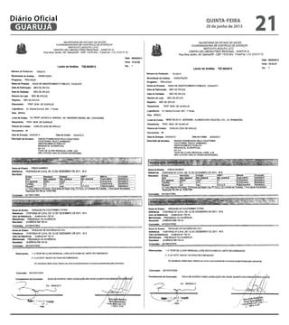quinta-feira
20 de junho de 2013
21GUARUJÁ
Diário Oficial
 